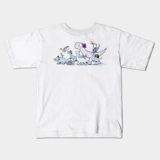 Queerosaurus walk Kids T-Shirt